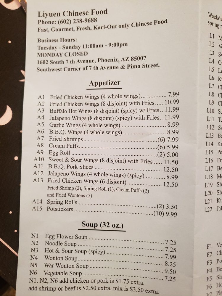 Liyuen Menu - Image 12